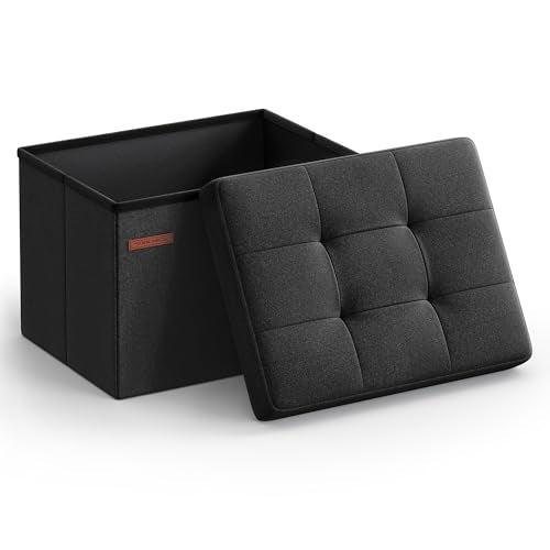 Small Folding Storage Ottoman, 15.7 x 12.2 x 12.2 Inches