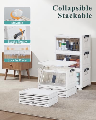 23QT Storage Bins with Lids for Closet, Office, Dorm, 3 Pack