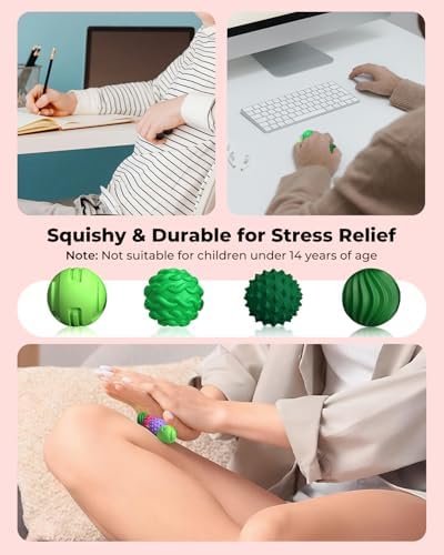 Textured Sensory Stress Relief Balls, Desk Toy for Office & Home - Violet