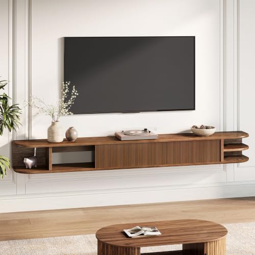 71" Floating TV Stand Up to 90'' TVs, Solid Wood Media Console