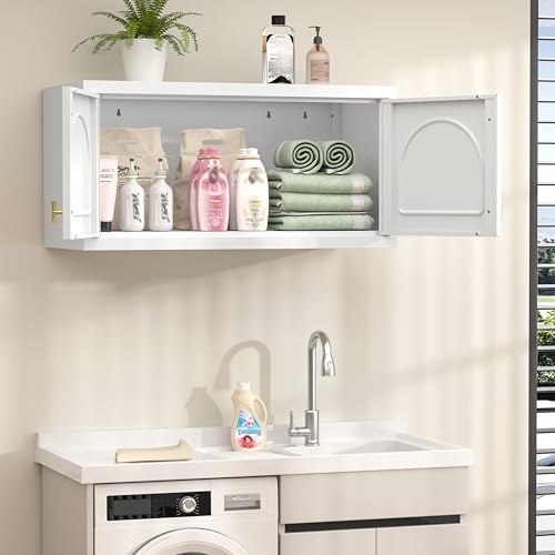 32" Black Stackable Metal Storage Cabinet with Arched Doors