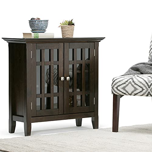 Bedford 32" Wide Solid Wood Cabinet in Brunette Brown