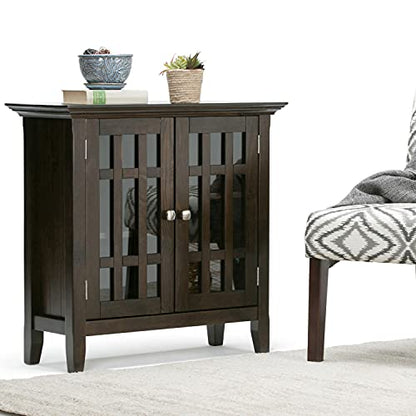 Bedford 32" Wide Solid Wood Cabinet in Brunette Brown