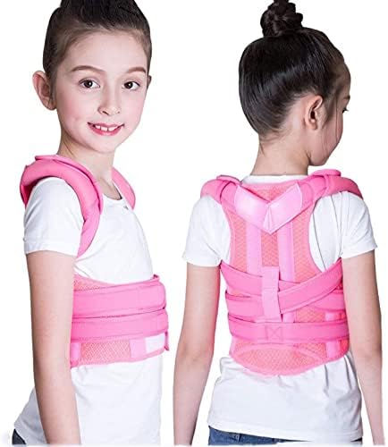 Posture Corrector Adjustable Back Shoulder Straighten Orthopedic Brace Belt for Kyphosis, Chest Slouching and Humpback, Improving Posture Back Posture (Color : Pink, Size : Large)
