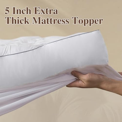 5 Inch Memory Foam Mattress Topper (Queen, 60x80),Deep Pocket