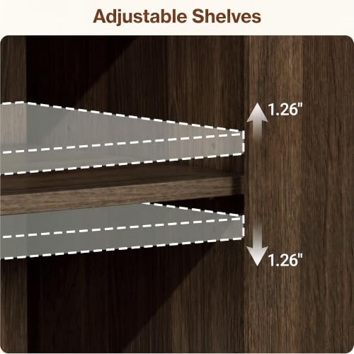 92" Large Fluted Sideboard Buffet Cabinet, Walnut.