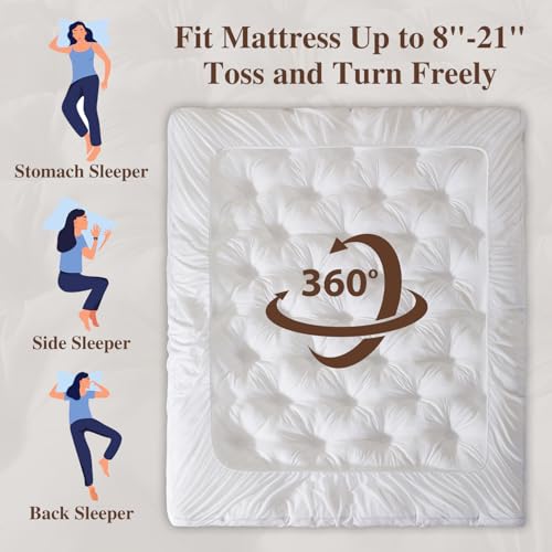 5 Inch Memory Foam Mattress Topper (Queen, 60x80),Deep Pocket