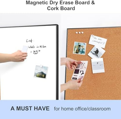 ARCOBIS Cork Board White Board Combo for Wall