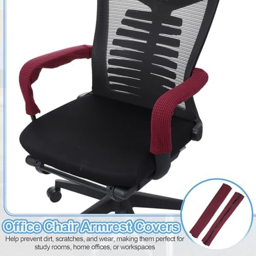 PATIKIL 18x4.3 in Office Chair Armrest Covers, 1 Pair Office Chair Arm Covers Long Computer Chairs Arm Rest Cover with Zipper Removable Rest Slipcover Hand Rest Protector, Light Gray