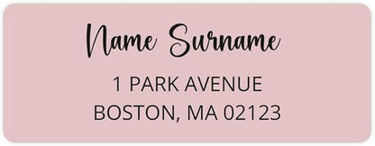 Dotty about Paper Personalized Blush Pink Colorblock - Return Address Labels x 100