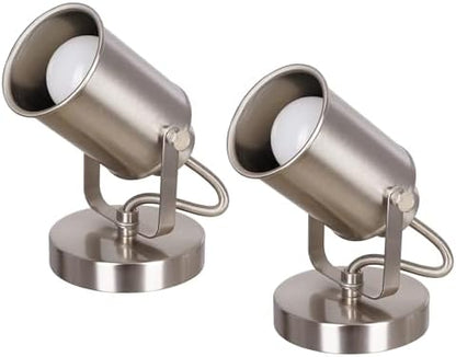 Catalina Lighting Modern Multipurpose Spotlight Desk or Wall Mount Accent Lamp, 6", Brushed Nickel, Set of 2