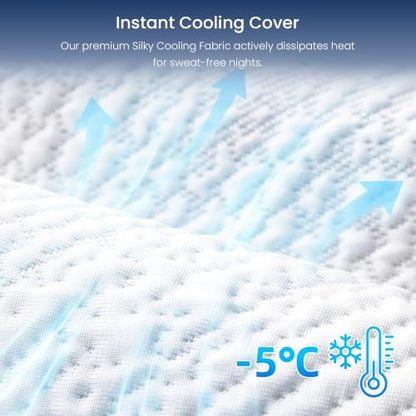 12" King Memory Foam Mattress, Cooling Ice Silk, Copper-Infused