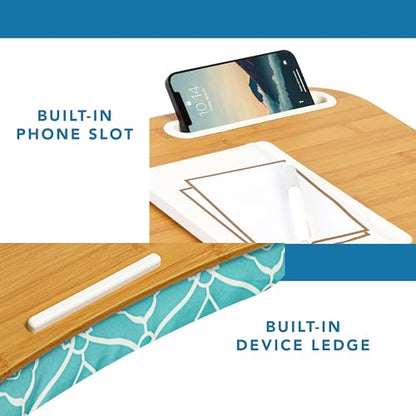 Designer Lap Desk – Aqua Trellis, Fits 15.6” Laptops