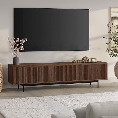 Henn&Hart 79" TV Stand for TVs up to 85", Medium Walnut