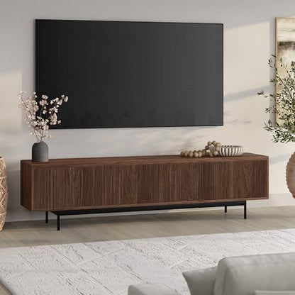 Henn&Hart 79" TV Stand for TVs up to 85", Medium Walnut