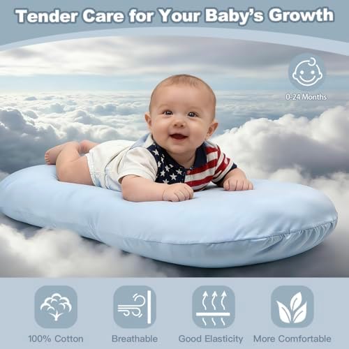Baby Lounger Oversized 0-24 Months, Home and Travel Infant Cushion-Blue