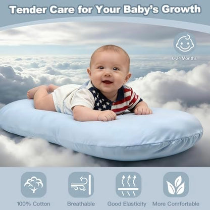 Baby Lounger Oversized 0-24 Months, Home and Travel Infant Cushion-Blue