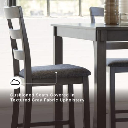 Signature Design by Ashley 6-Piece Dining Table Set with Bench, Gray