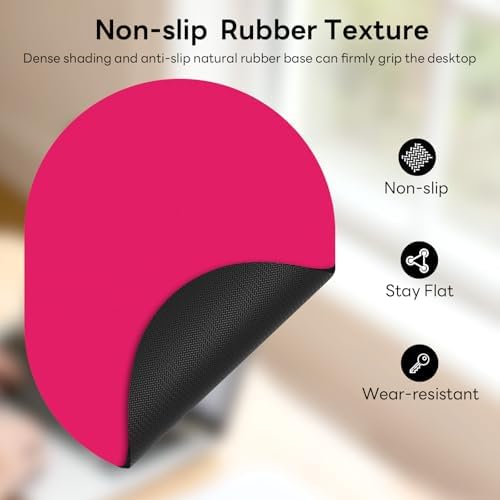 Oval Mouse Pad 6x8in Non-Slip for Laptop,Rose Red