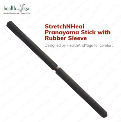 HealthAndYoga™ StretchNHeal Collapsible Multi-Use Wooden Yoga Stick - Regular and XL - Portable Posture Corrector Pole, Stretch Mobility Stick, Physical Workout Exercise Dowel