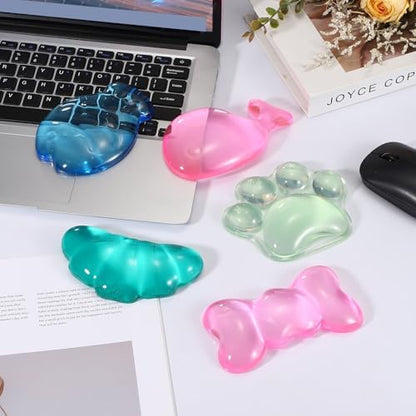 PATIKIL Gel Wrist Rest, Wrist Support for Mouse Dog Paw Shape Ergonomic Mouse Pad Soft Silicone Support Comfortable Cushion for Computer Gaming Office Home, Transparent