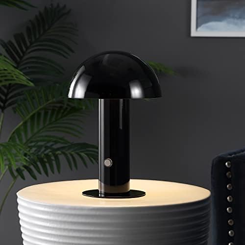 JONATHAN Y Boletus Mushroom Desk Lamp 10.75" Metal LED, Black