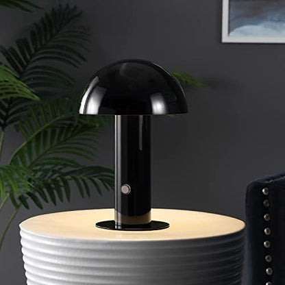 JONATHAN Y Boletus Mushroom Desk Lamp 10.75" Metal LED, Black