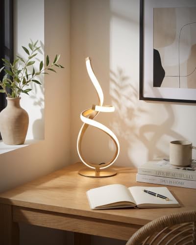 Modern Spiral Table Lamp, 3D LED Touch Control Cool Desk Lamp