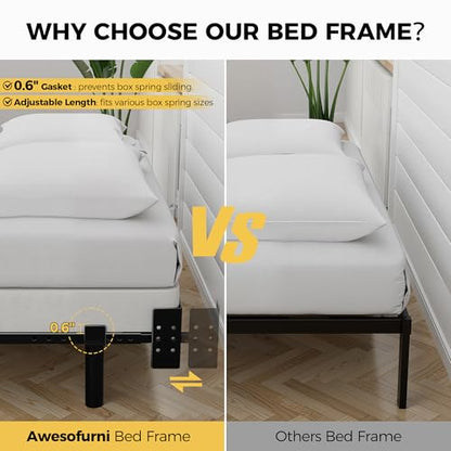 Queen Bed Frame, 7 Inch Heavy Duty Metal Base for Box Spring, 9 Legs