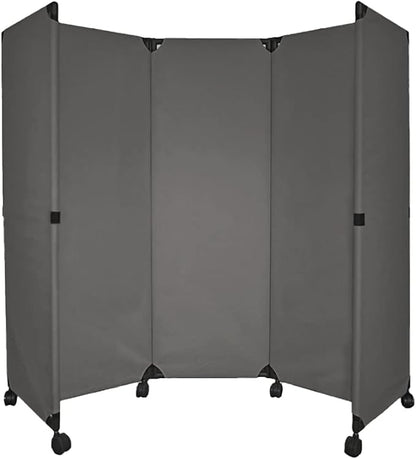 Versare MP6 Portable Folding Wall Partition | Economical 3 Panel Design | Portable Room Divider On Wheels | Adjustable, Freestanding Setup | Multiple Widths