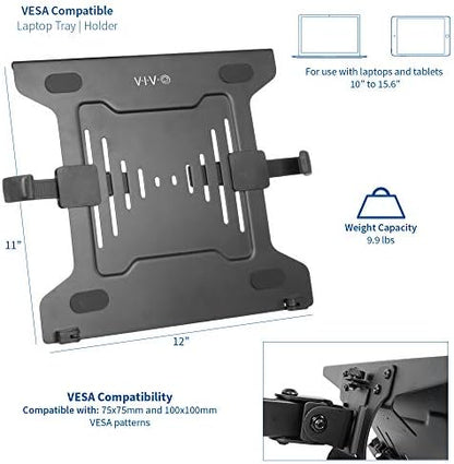 VIVO Black Laptop Tray for 10-15.6 in Devices, Stand-LAP3