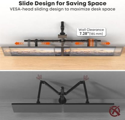 PUTORSEN Triple Monitor Wall Mount for Up to 49" Screens, Holds 44 lbs