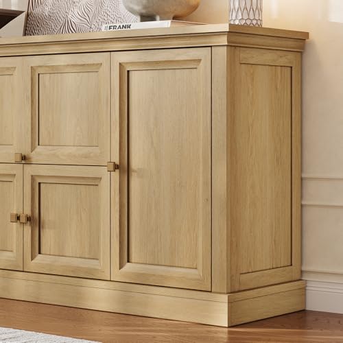 63" Large Farmhouse Sideboard Buffet Cabinet with Storage, Natural
