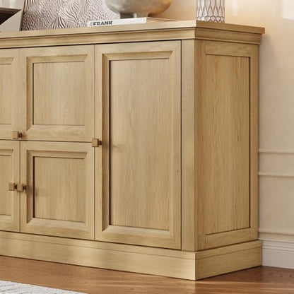 63" Large Farmhouse Sideboard Buffet Cabinet with Storage, Natural