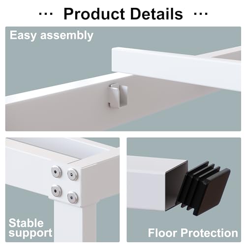 18 Inch White Full Size Bed Frame with High Storage