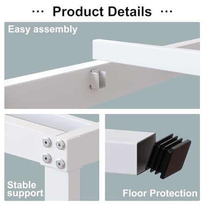 18 Inch White Full Size Bed Frame with High Storage