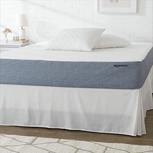Medium-Firm Memory Foam Mattress with Cooling Gel, CertiPUR-US Certified Foam, Full Size, 75 x 54 x 10 inches, White/Gray