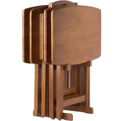 Pemberley Row Solid Wood Teak Snack Table Set Rectangular Oversized - Unassembled