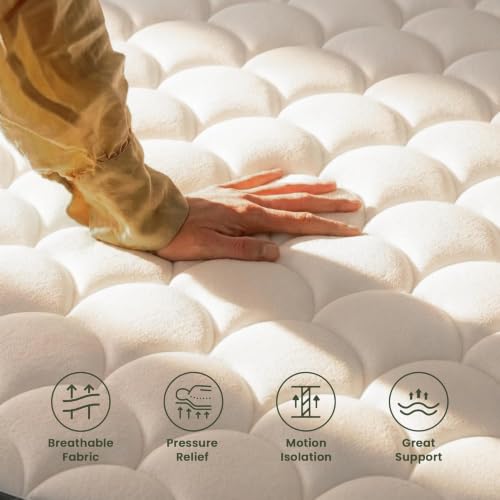 Queen Mattress, 12-Inch Hybrid Memory Foam Mattress, Medium Firm