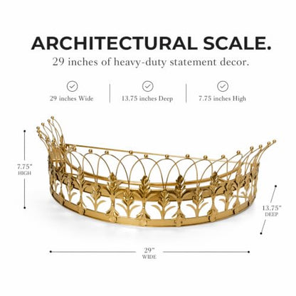 Creative Co-Op Decorative Metal Curtain or Canopy Crown, Gold Finish