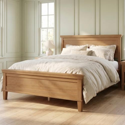 Full Size Platform Bed Frame with Headboard, Wood Slat Support