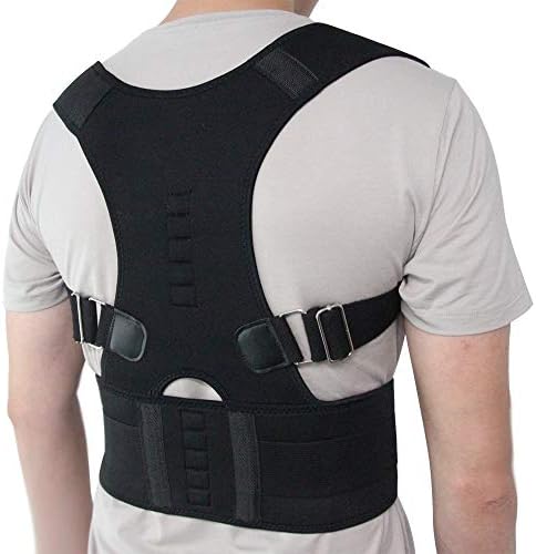 New Male Female Adjustable Magnetic Posture Corrector Corset Back Brace Belt Lumbar Support Straight de espalda(Nude,Large-L)