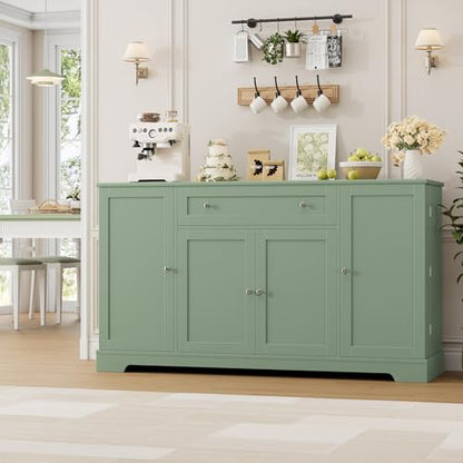 54" W Kitchen Buffet Cabinet with Storage, Coffee Bar Cabinet, Green