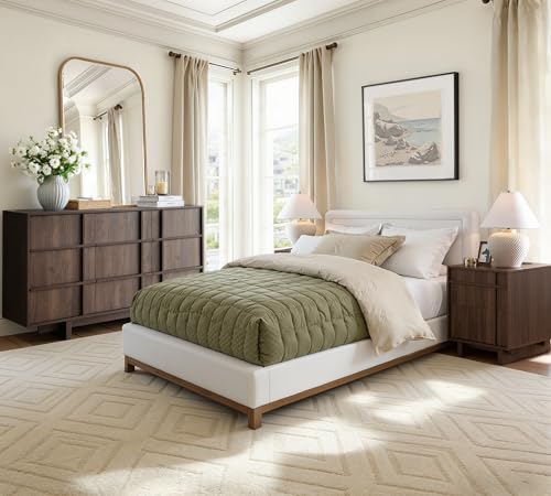 55" Wide 9 Drawer Dresser for Bedroom, Skeleton Line Design