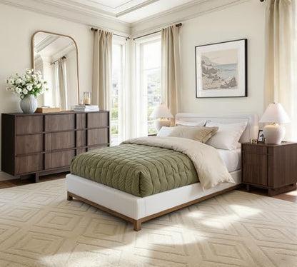55" Wide 9 Drawer Dresser for Bedroom, Skeleton Line Design