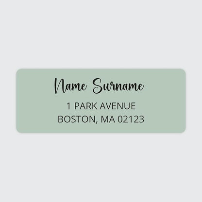 Dotty about Paper Personalized Sage Green Colorblock - Return Address Labels x 100