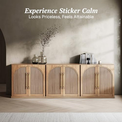 Set of 3 Jagger Sideboard Buffet Cabinet - Camel