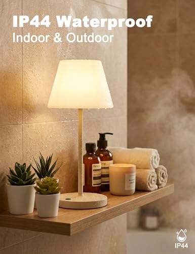 WEILAILUX Small Outdoor Table Lamp, Shower Lamp Waterproof (Mini Black)