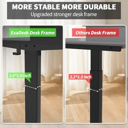 55 x 30 Inch Electric Standing Desk with 2 Drawers, Adjustable Height Widened Stand Up Desk with Storage, Sit to Stand Ergonomic Workstation for Home Office, Classic Black