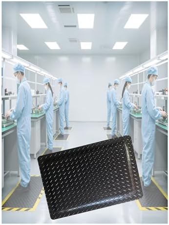 20mm Thick Anti-Fatigue Floor Mat, Cushioned Standing Pad for Workshop & Labs, Static-Safe, Beveled Edges, Durable Black Mats, 60x90 cm for Comfort & Safety,Black,60x90 cm